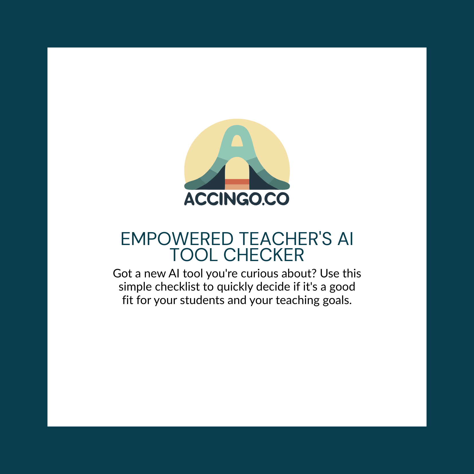 Image contains title and subtitle of the Quick Check: Is This AI Tool Right For My Classroom?