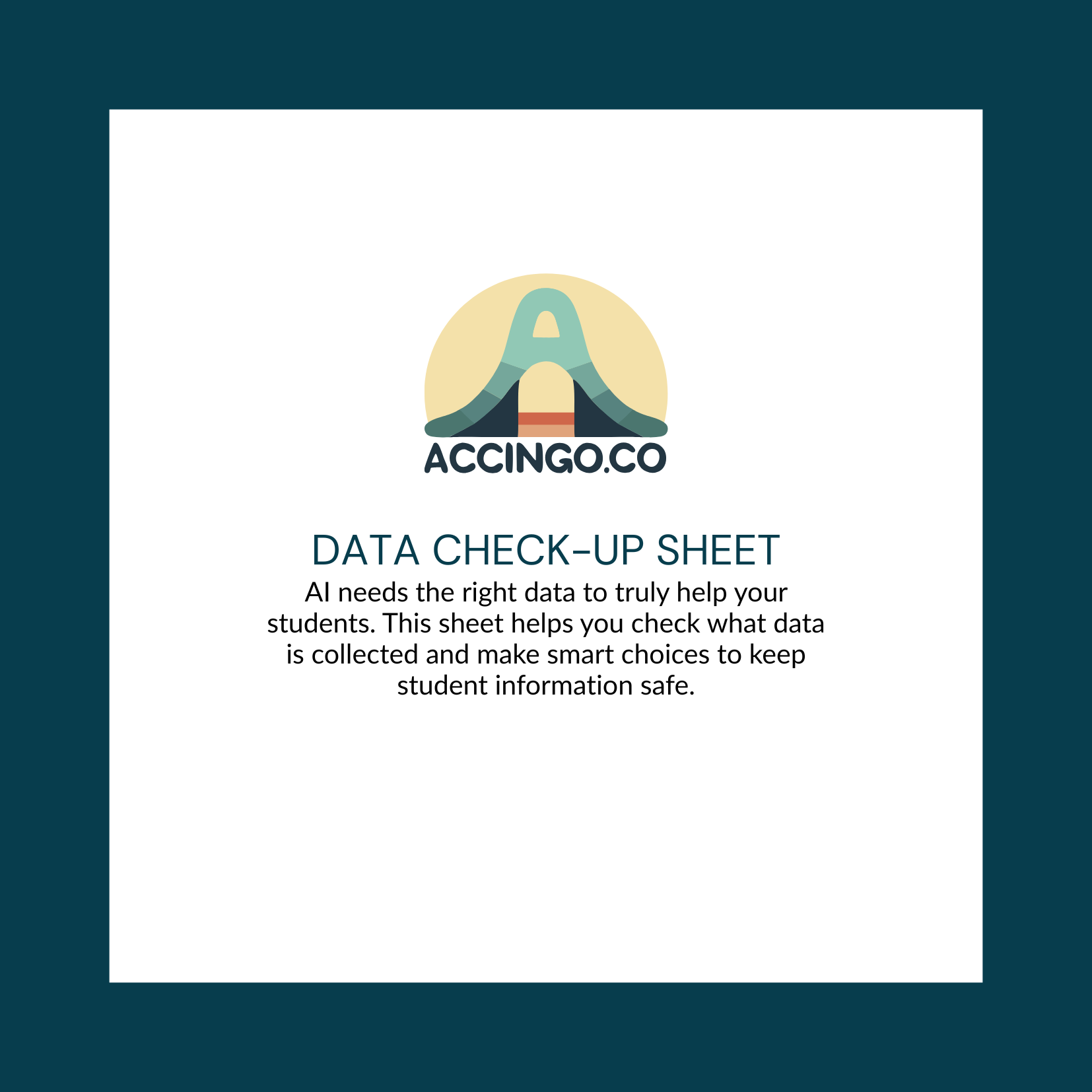 Image contains title and subtitle of the Data Check-Up Sheet