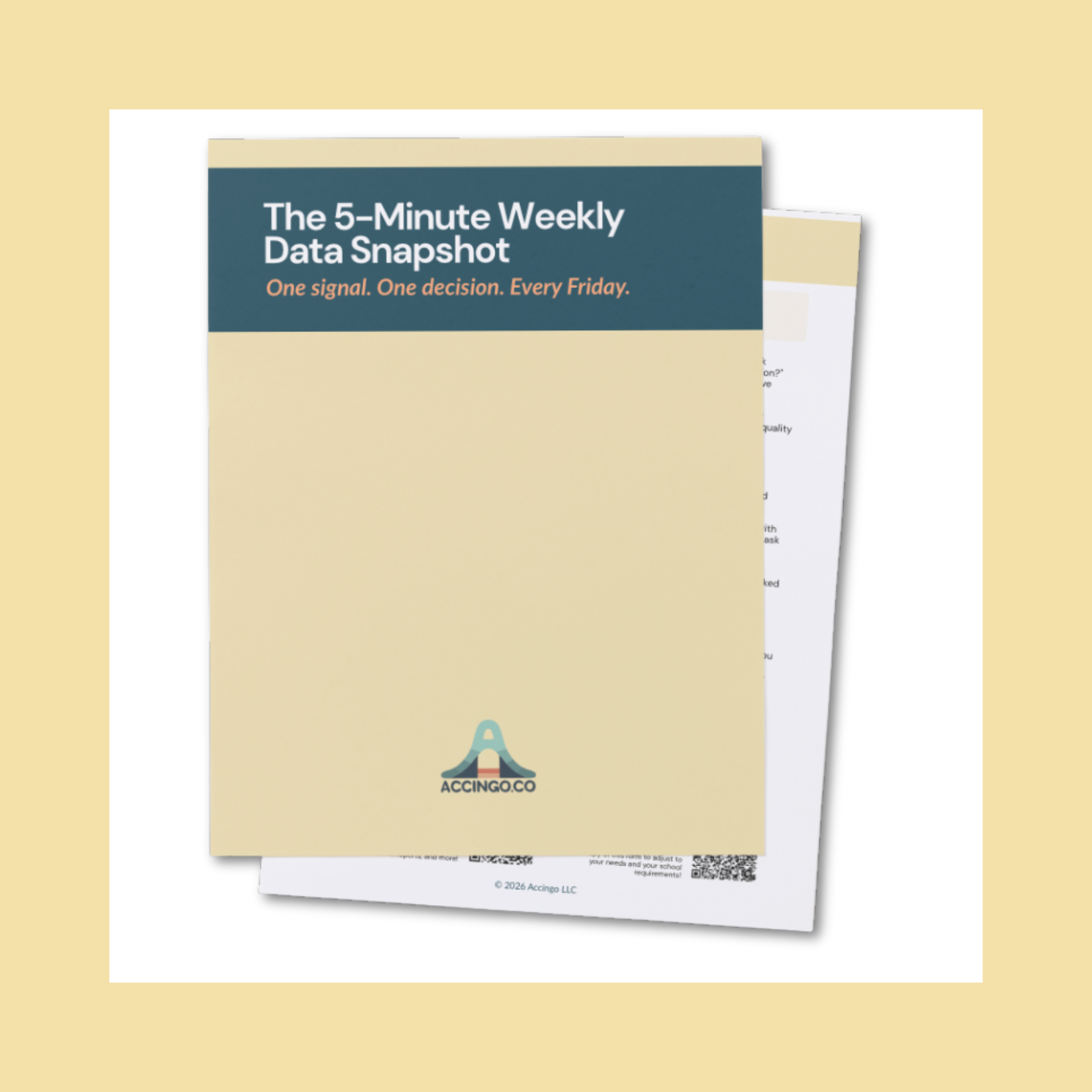 A screenshot of the first page of the 5-Minute Weekly Data Snapshot