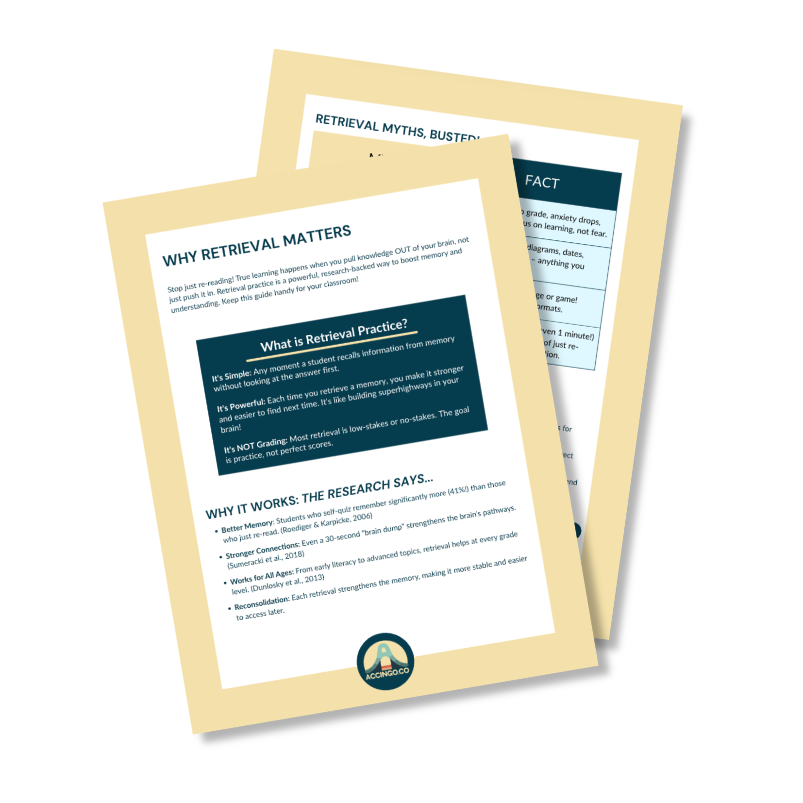 View of a few pages from the Retrieval Go-To Guide